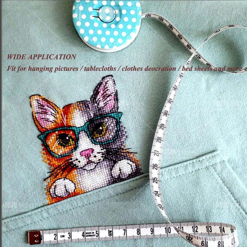 Yushen Water-Soluble Cross Stitch Aida Cloth Fabric 14 Count, Disappear in Water Cross Stitch Canvas Fabric Embroidery DIY Sewing Supplies 39 * 8.6 Inch - Image 4